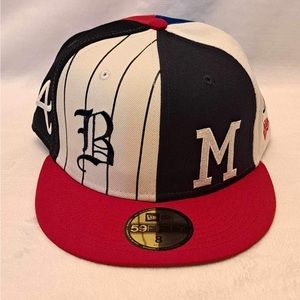 Atlanta Braves Green Bottom Logo Pinwheel New Era 59Fifty Fitted - Size 8